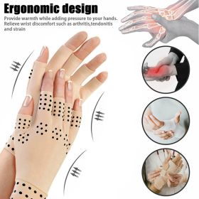 1 Pair Magnetic Therapy Fingerless Gloves Anti Arthritis Pain Relief Compression Therapy Gloves Heal Joints