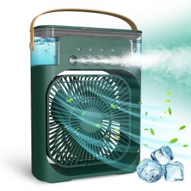 Portable Air Conditioner Fan;  5 In 1 600ml Timed Air Cooling Fan With 7 Color Lights 5 Jets 3 Speeds For Sleep;  Room;  Office Fan