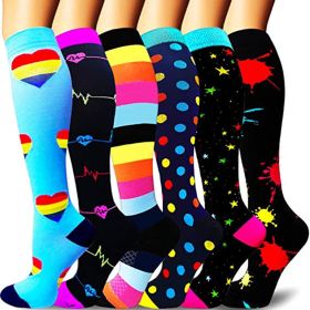 Compression Socks For Women & Men Circulation 6 Pairs For Athletic Running Cycling (Color: 6 Pairs, size: 8)