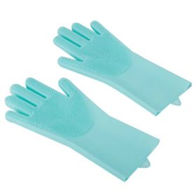 Magic Dishwashing Gloves, Reusable Rubber Dishwashing Gloves (Color: green)