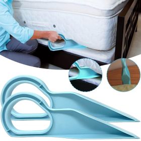 Mattress Lifter Ergonomic Mattress Wedge Elevator Mattress Bed Moving Elevator Alleviate Back Pain Mattress Lift Tool (Color: Sky Blue)