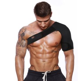 Adjustable Breathable Gym Sports Care Single Shoulder Support Back Brace Guard Strap Wrap Belt Band Pads Black Bandage Men/Women (Color: Left Shoulder)