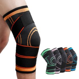 1 Piece Of Sports Men's Compression Knee Brace Elastic Support Pads Knee Pads Fitness Equipment Volleyball Basketball Cycling (Color: Orange, size: XL)