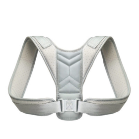 Women Men Univeral Adjustable Back Posture Corrector Shoulder Straightener Brace Neck Pain Relief (Color: gray, Chest Circumference: 36-47 inch)
