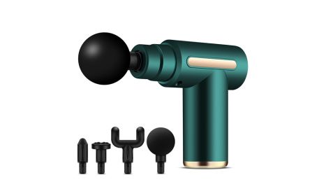 Mini Powerful Deep Tissue Muscle Relax Massager Fascia Gun Drill (Color: green)