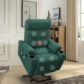 Massage heating electric lift-up chair (Color: green)