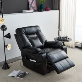 Large size Electric Power Lift Recliner Chair Sofa for Elderly (Color: Black)