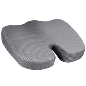 Seat Cushion Coccyx Orthopedic Memory Foam Cushion Tailbone Hip Support Chair Pillow for Office Car Seat (Color: grey)