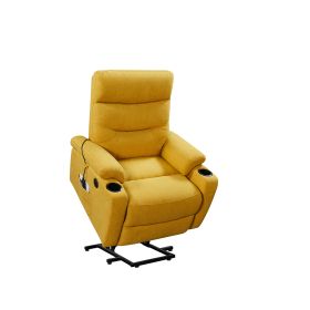 Massage heating electric lift-up chair (Color: Yellow)