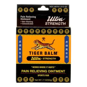 Tiger Balm Pain Relieving Ointment Ultra Strength - Non-Staining - 1.7 oz (SKU: 867424)